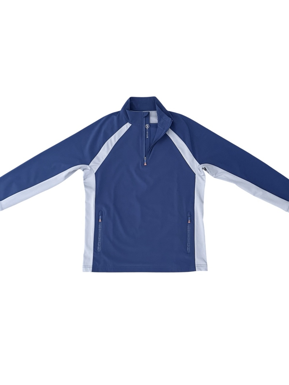 Stitch Golf SWS Weather System Indigo Blue Grey 1/4 Zip Long Sleeve Shirt Small